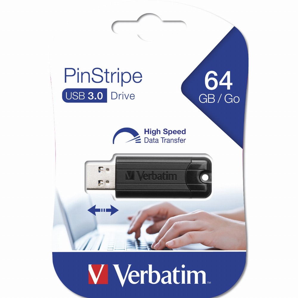 USB3.0 Stick 64GB Verbatim Store n Go PinStripe
