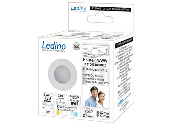Ledino 11210051001020 LED Einbaustrahler 4,4Watt 2700K IP65 weiß Holstein WWW