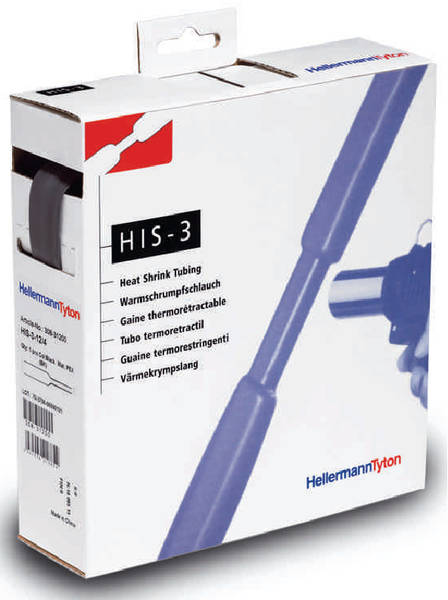 Hellermann 308-30150 Warmschrumpfschlauch 3:1 (1,5/0,5mm), schwarz, 10m Roll