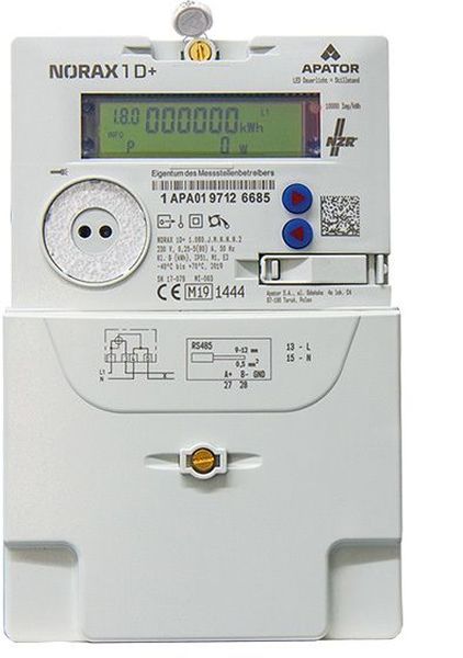 NZR 63521115 Elektronischer Wechselstromzähler Norax 1D+, 2-Tarif, MID, 1 x 230 V, 5 (60) A
