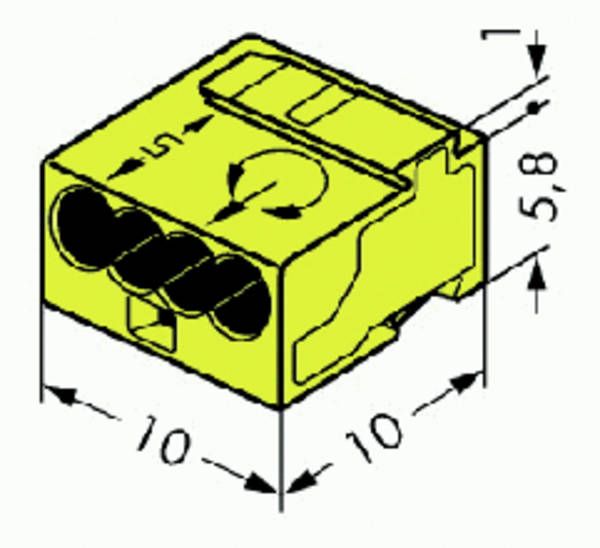 WAGO 243-504 VDE Microklemme gelb 4x0,6-0,8