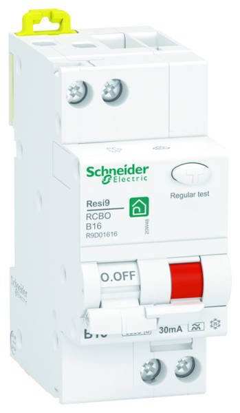 Schneider R9D01616 FI/LS-Schalter Resi9 1P+N, 16A, B-Charakteristik, 30mA, Typ A, 6kA