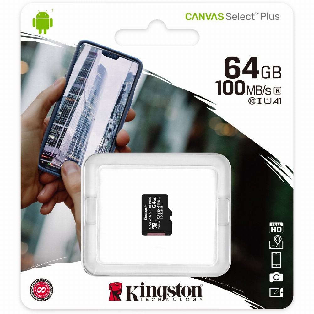 MicroSDXC 64GB Kingston Canvas Select Plus C10 UHS-I 85MB/s