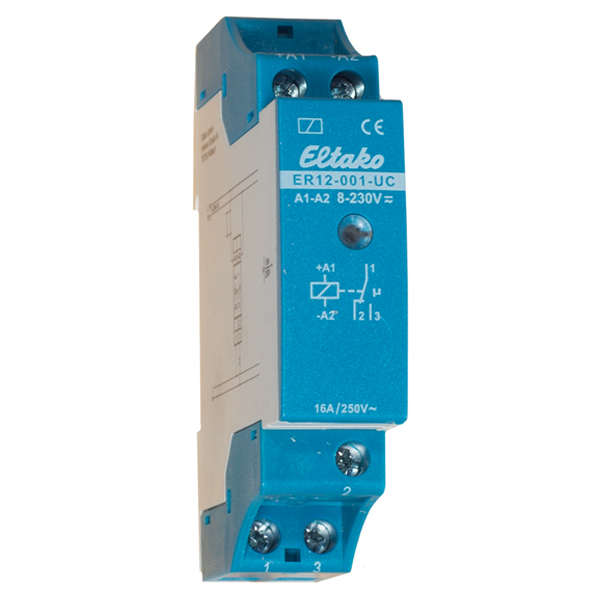 Eltako ER12-001-UC Schaltrelais, 1 Wechsler potenzialfrei 16A/250V AC 22001601
