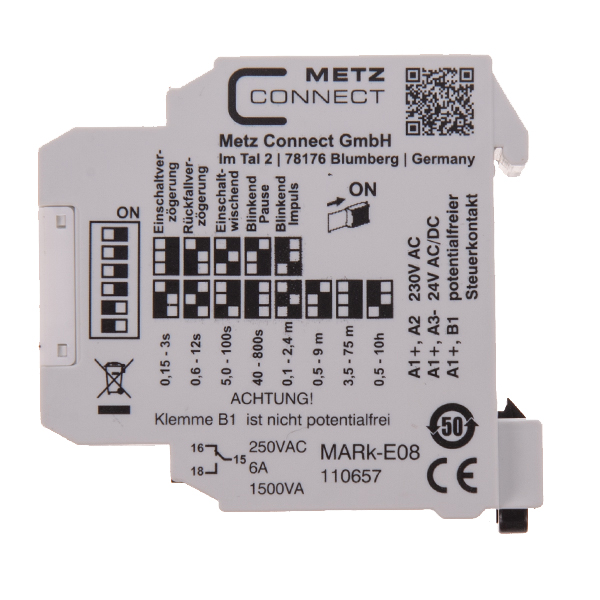 Metz 110657 Multifunktions-Zeitrelais MARk-E08 230 V AC, 24 V AC/DC