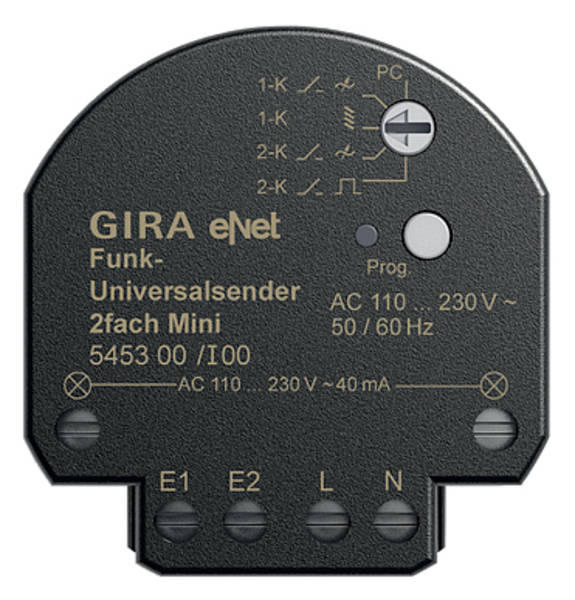 GIRA 545300 Funk Universalsender Mini 2fach eNet