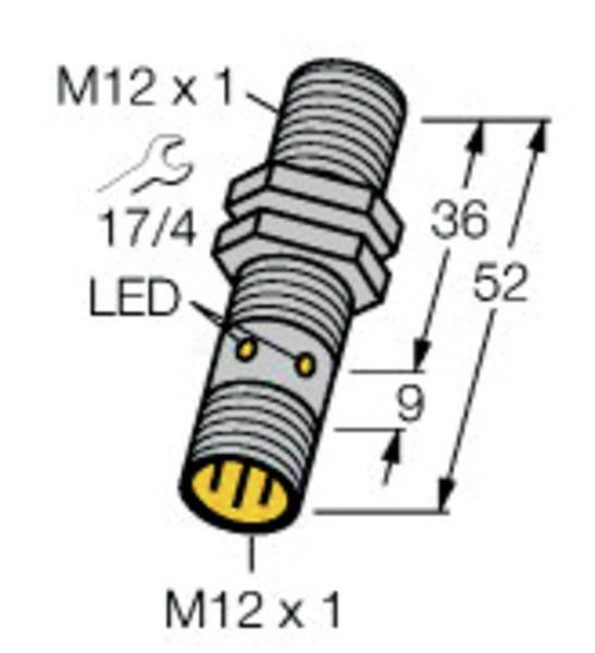 Turck 1634804 Induktiver Sensor M12 10-30VDC 1S 3Dr