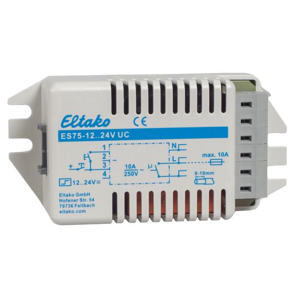 Eltako ES75-12..24V UC Stromstoßschalter für Leuchteneinbau, 1 Schließer 10A 60100055