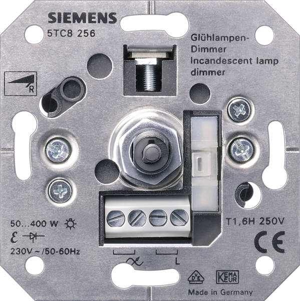 Siemens 5TC8256 Dimmer 60-400Watt Unterputz mit Drehausschalter für Glühlampen