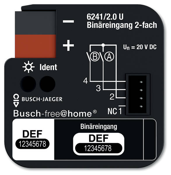 Busch-Jaeger 6220-0-0004 Binäreingang 2fach UP 6241/2.0U