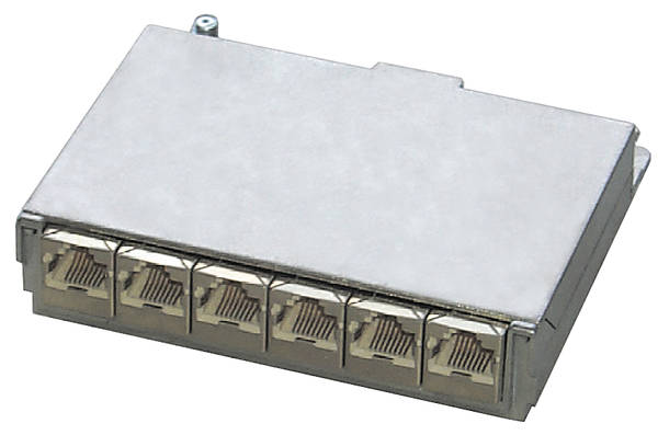 Metz 860018-11-E 6fach- Modulgehäuse aus Zinkdruckguss zum Einbau E-DAT C6 6x8 1HE Modul Cat.6