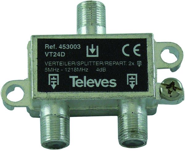 Televes VT24D Verteiler 2-fach 5-1218MHz VD:4dB 453003