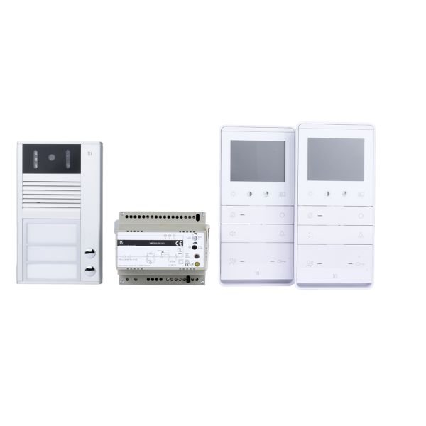 TCS PVC1321-0010 eco:set vorkonfigurierte Video-Türsprechanlage für das Zweifamilienhaus, Aufputz, Innenstation zum Freisprechen