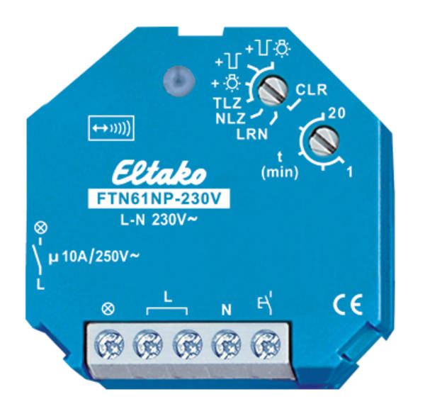 Eltako FTN61NP-230V Funkaktor Treppenlicht-Nachlaufschalter, 1 Schließer 10A 30100130