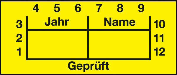Hellermann 590-00162 Prüfstatusetiketten Geprüft gelb, 100St