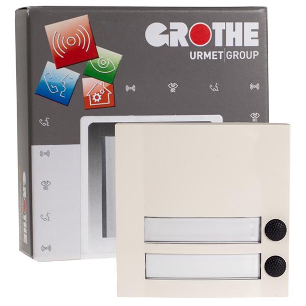 Grothe 51203 Klingeltaster Duo weiß/schwarz 90 x 90 x 18,5 mm DOMOLUX DUO WS/SW