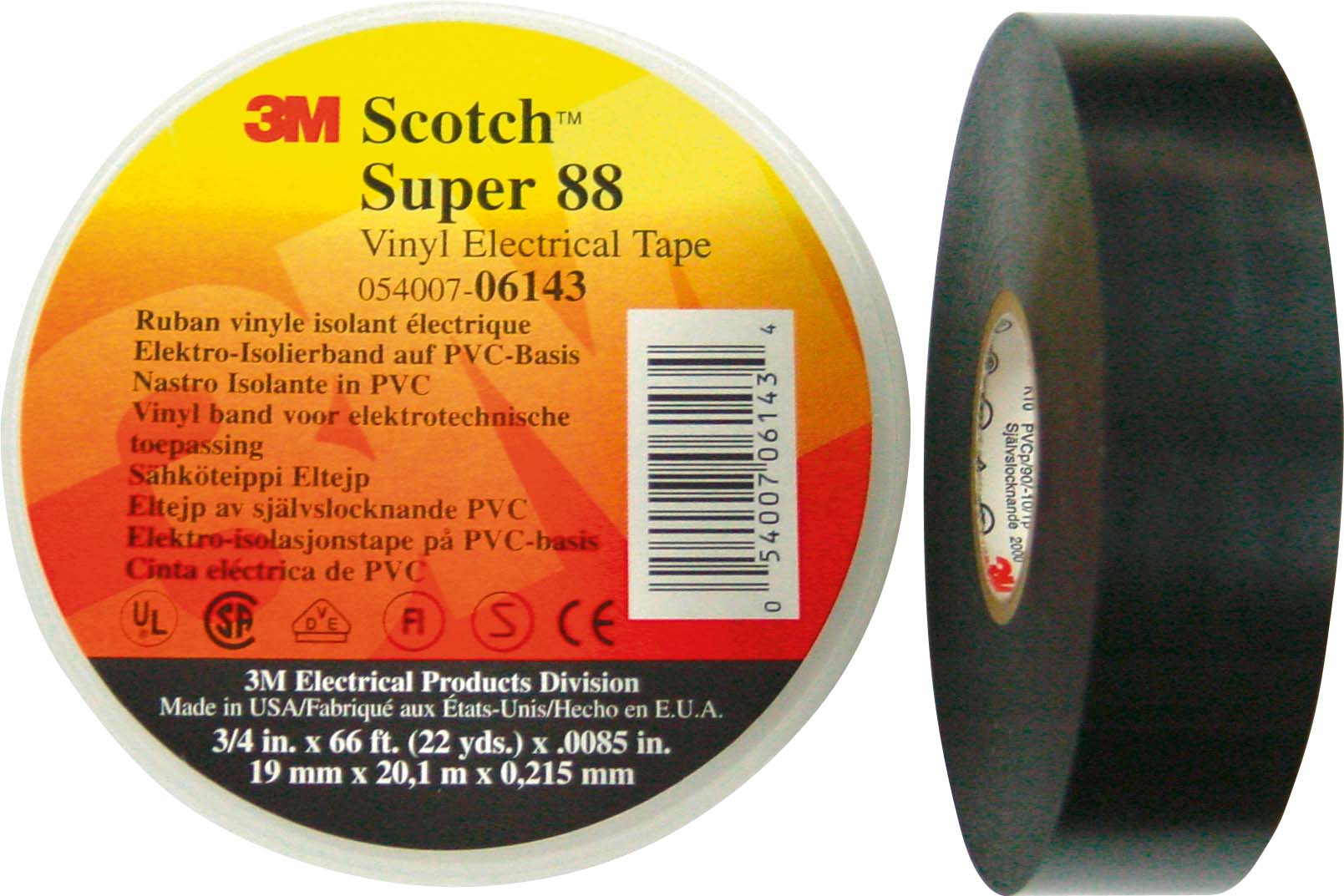 3M 7000057833 ScotchSuper88 19x6 PVC Elektro-Isolierband