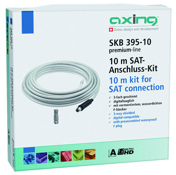 Axing SKB39510 Koaxialkabel 10m+2xF-Stecker SKB395