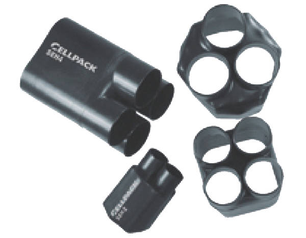 Cellpack 143556 SEH4 35-15 Warmschrumpf-Aufteilkappe für 2-, 3-, 4-, 5-adrige Kabel, mit Kleber