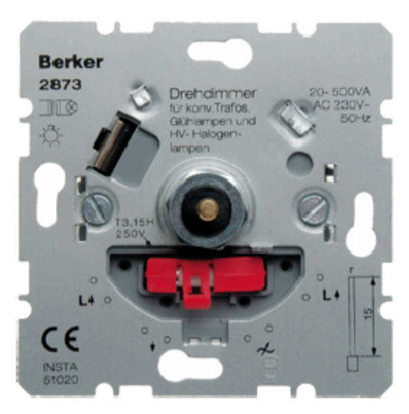 Berker 2873 Drehdimmer NV 20-500W