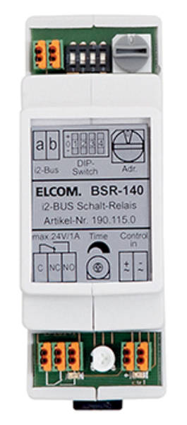 ELCOM BSR-140 Schaltrelais 1-fach, mit Eingang, REG, i2Audio, lichtgrau 1901150