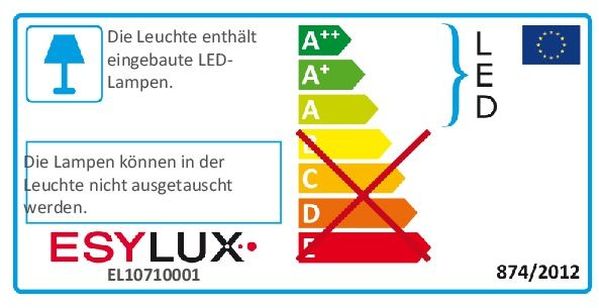 Esylux EL10710001 LED Wandleuchte 14W kw ws EEK: A+ ( Spektrum: A++ bis E )