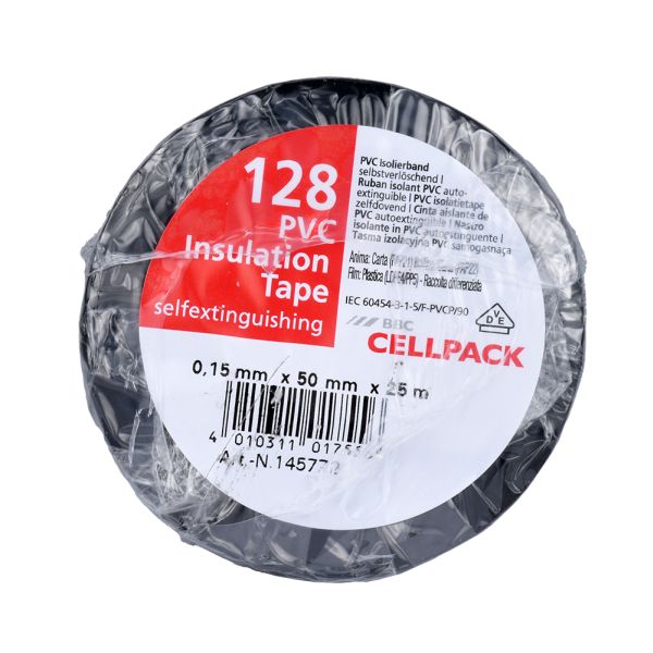 Cellpack 145772 128/50mm x25m sw Isolierband